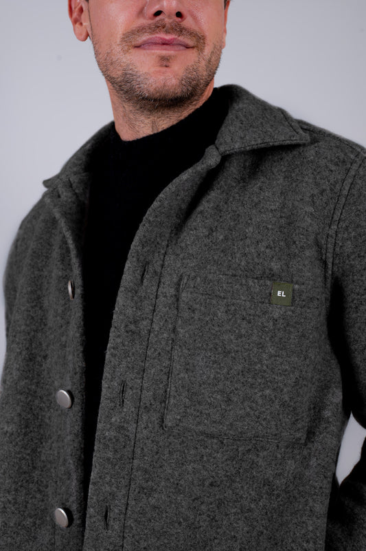 Pánský vlněný kabát Regular fit - Dark gray