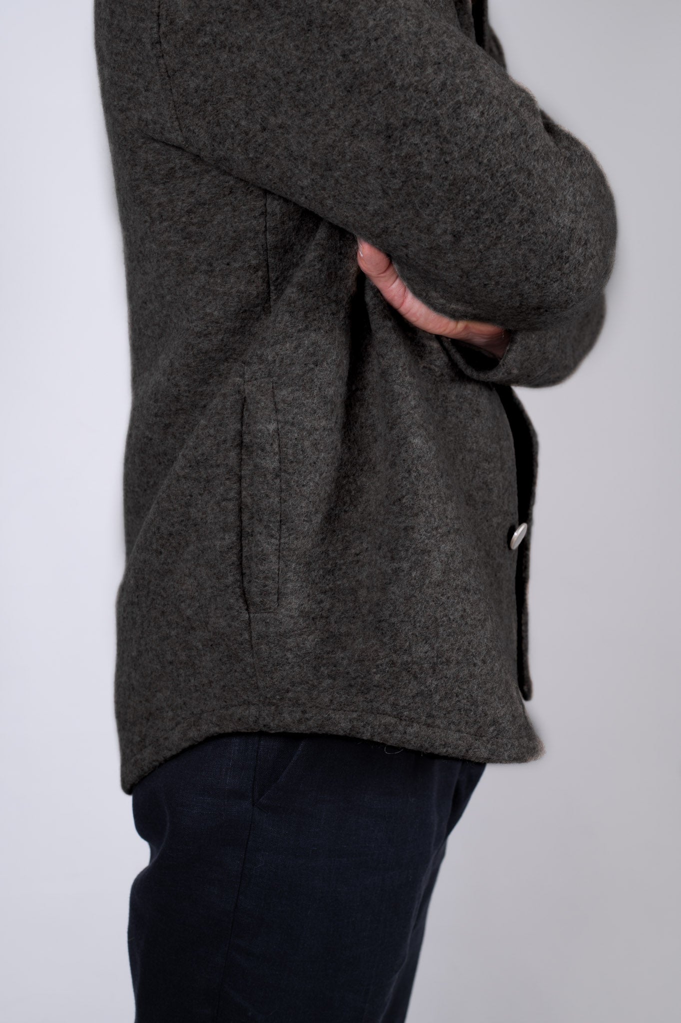 Men’s Wool Coat Regular Fit – Dark Gray