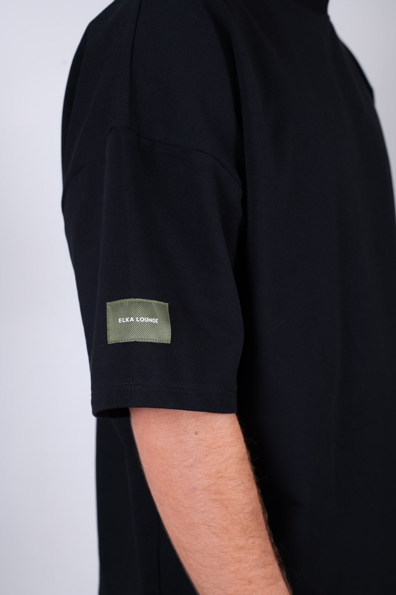 Men’s Sweatshirt T-Shirt Organic Cotton Black - loose fit