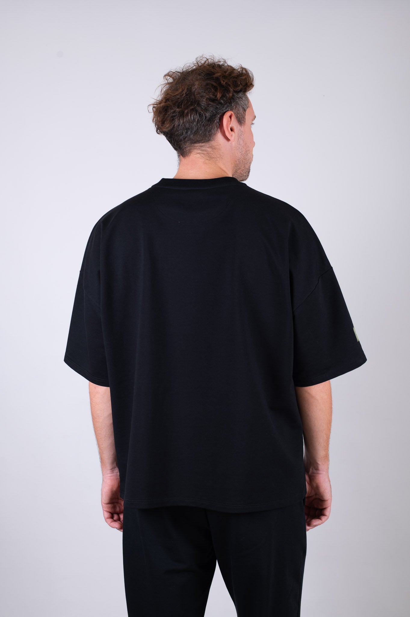 Men’s Sweatshirt T-Shirt Organic Cotton Black - loose fit