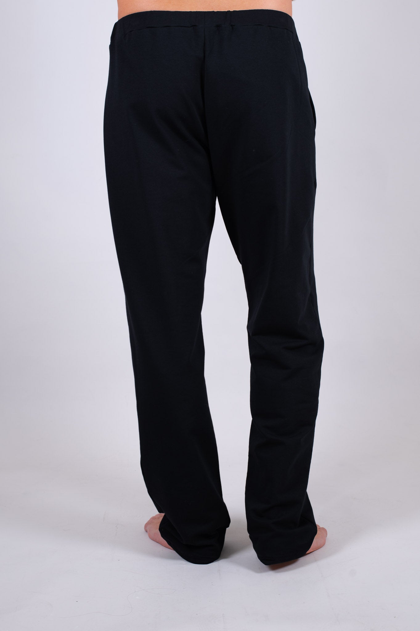 Pánske teplákové nohavice wide z biobavlny Black - Straight-leg