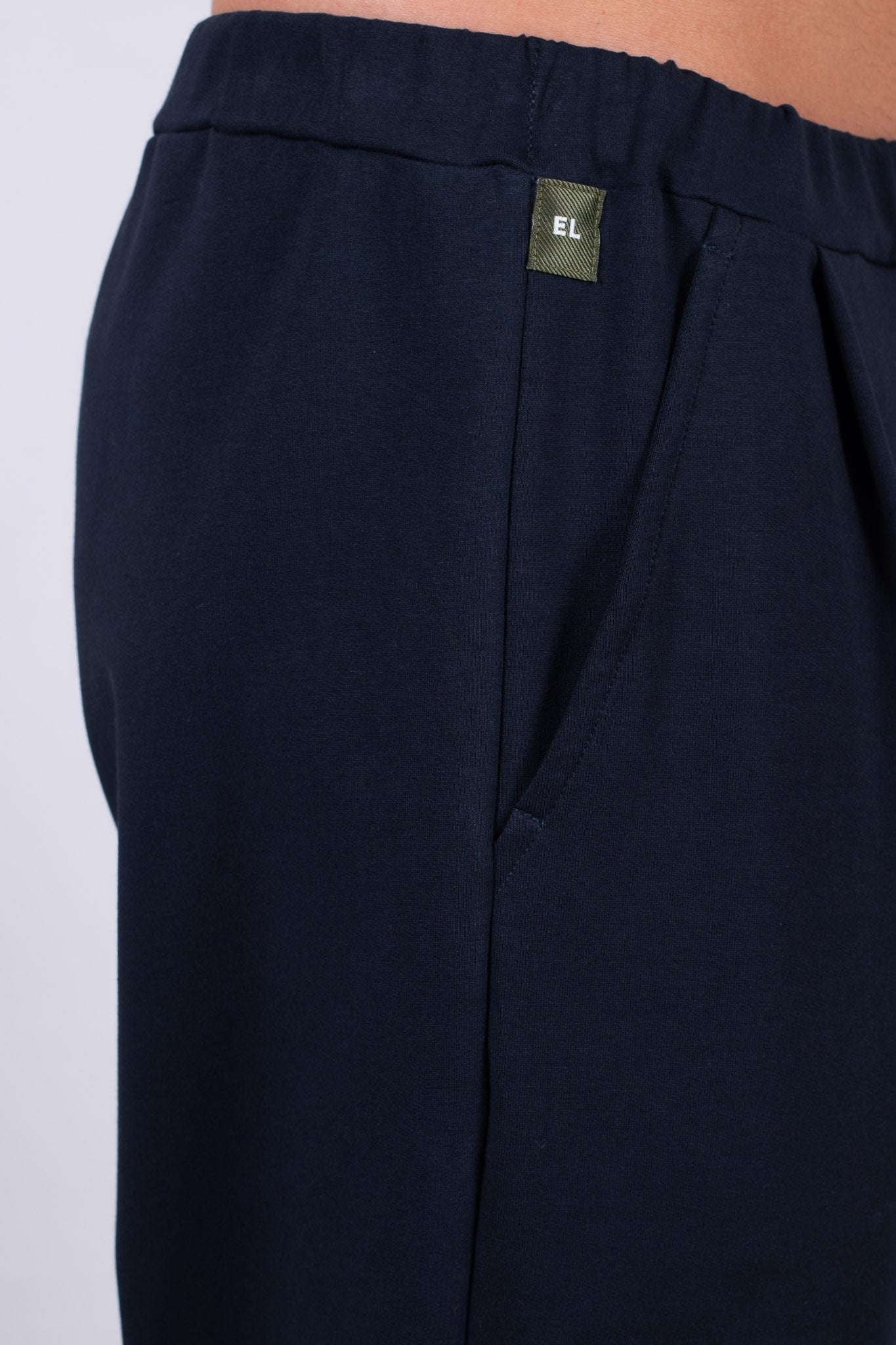 Men sweatpants wide organic cotton Deep blue - Straight-leg