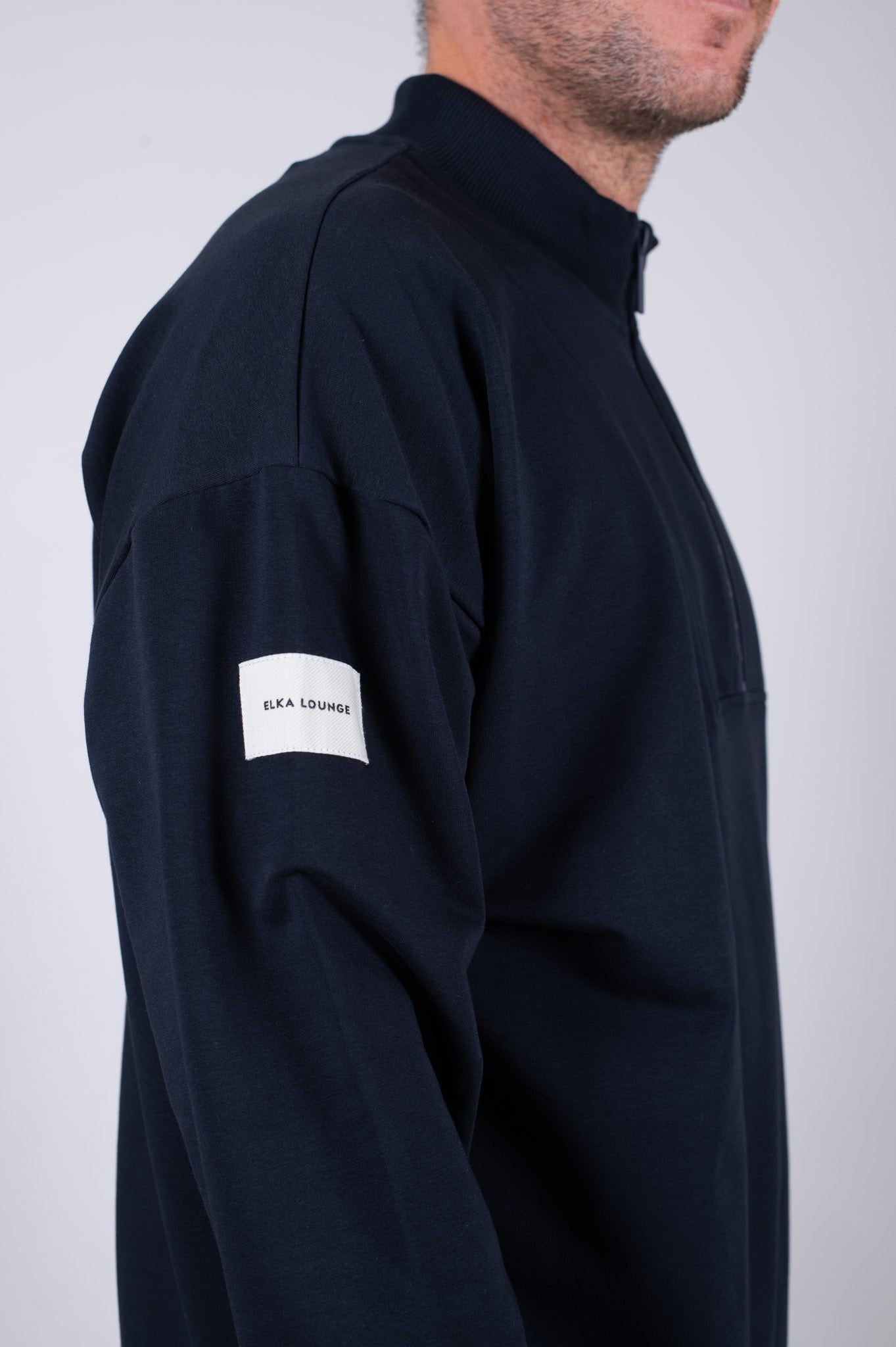 Pánská Mikina zip-up Deep blue Loose fit - update