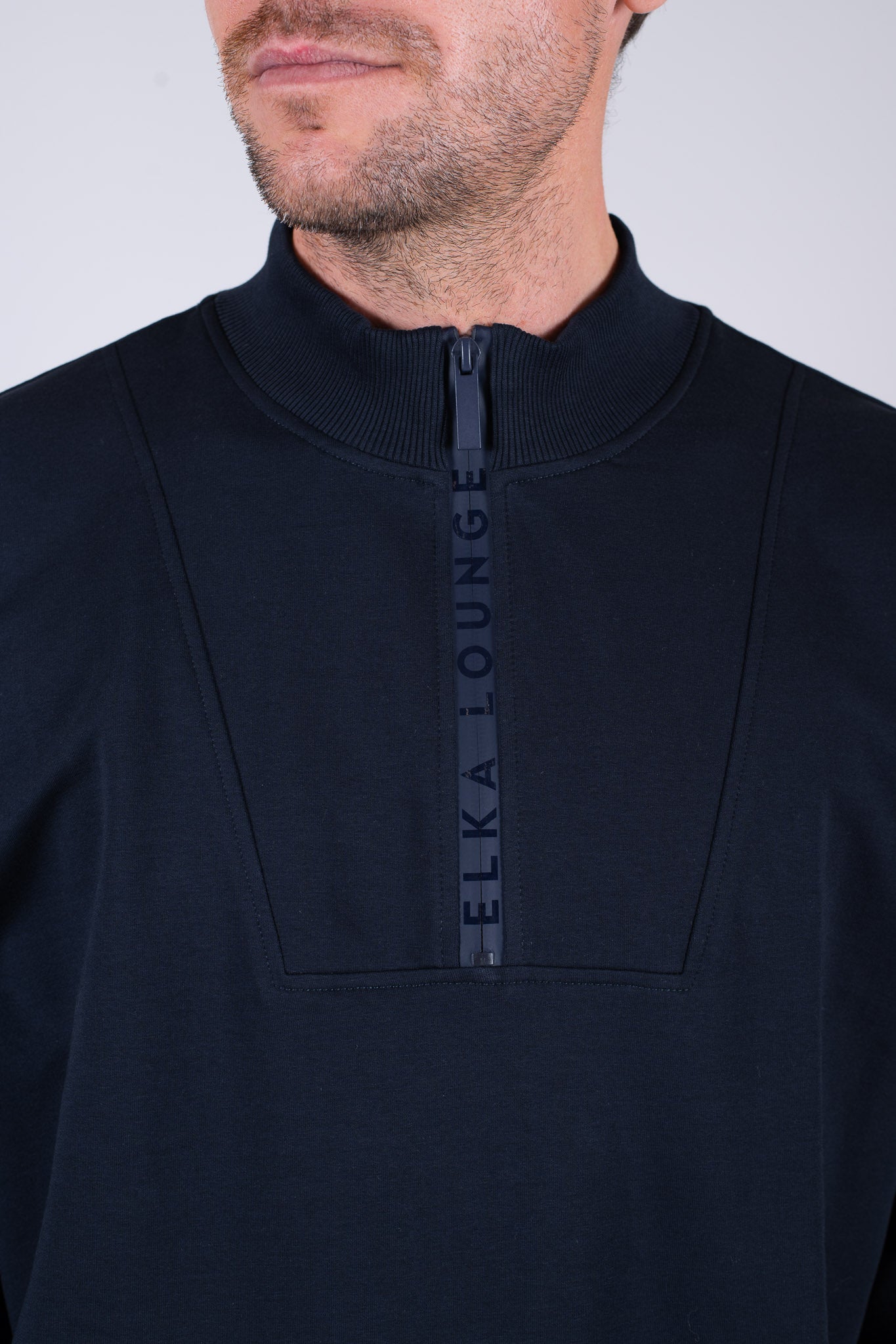 Pánská Mikina zip-up Deep blue Loose fit - update