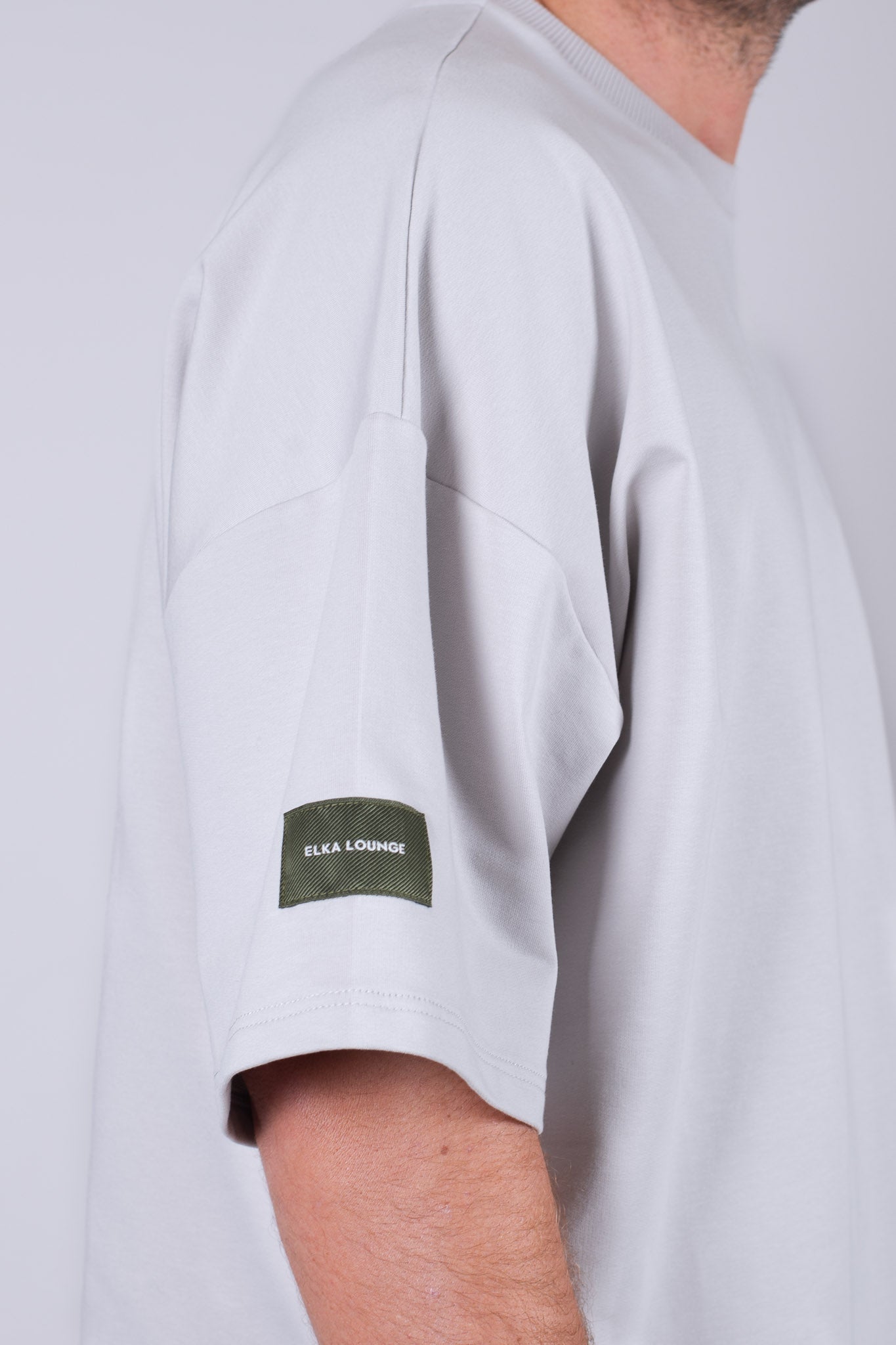 Pánske mikinové tričko z biobavlny Pearl gray - loose fit