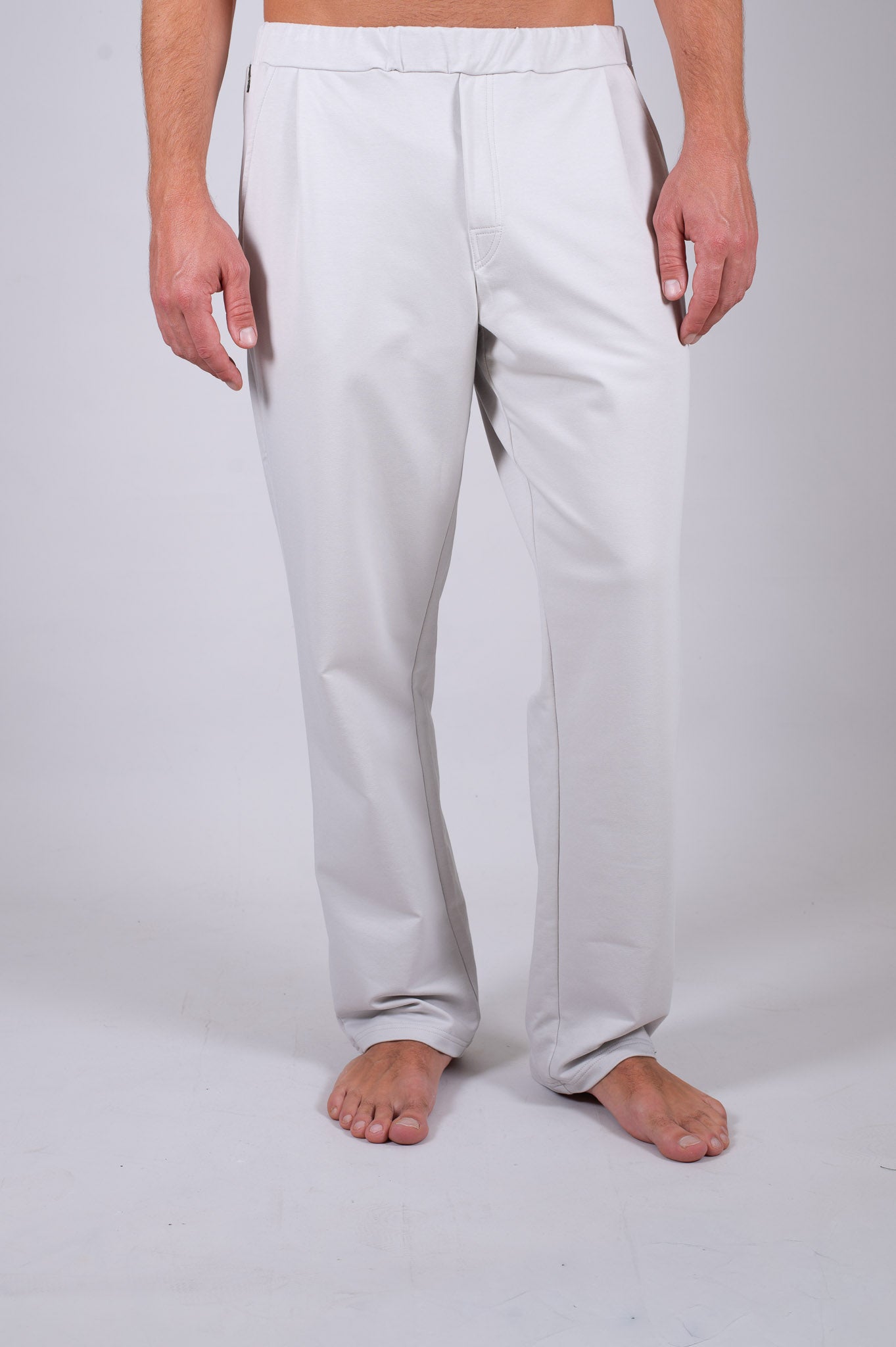 Men spodnie dresowe wide bawełna organiczna Pearl gray - Straight-leg