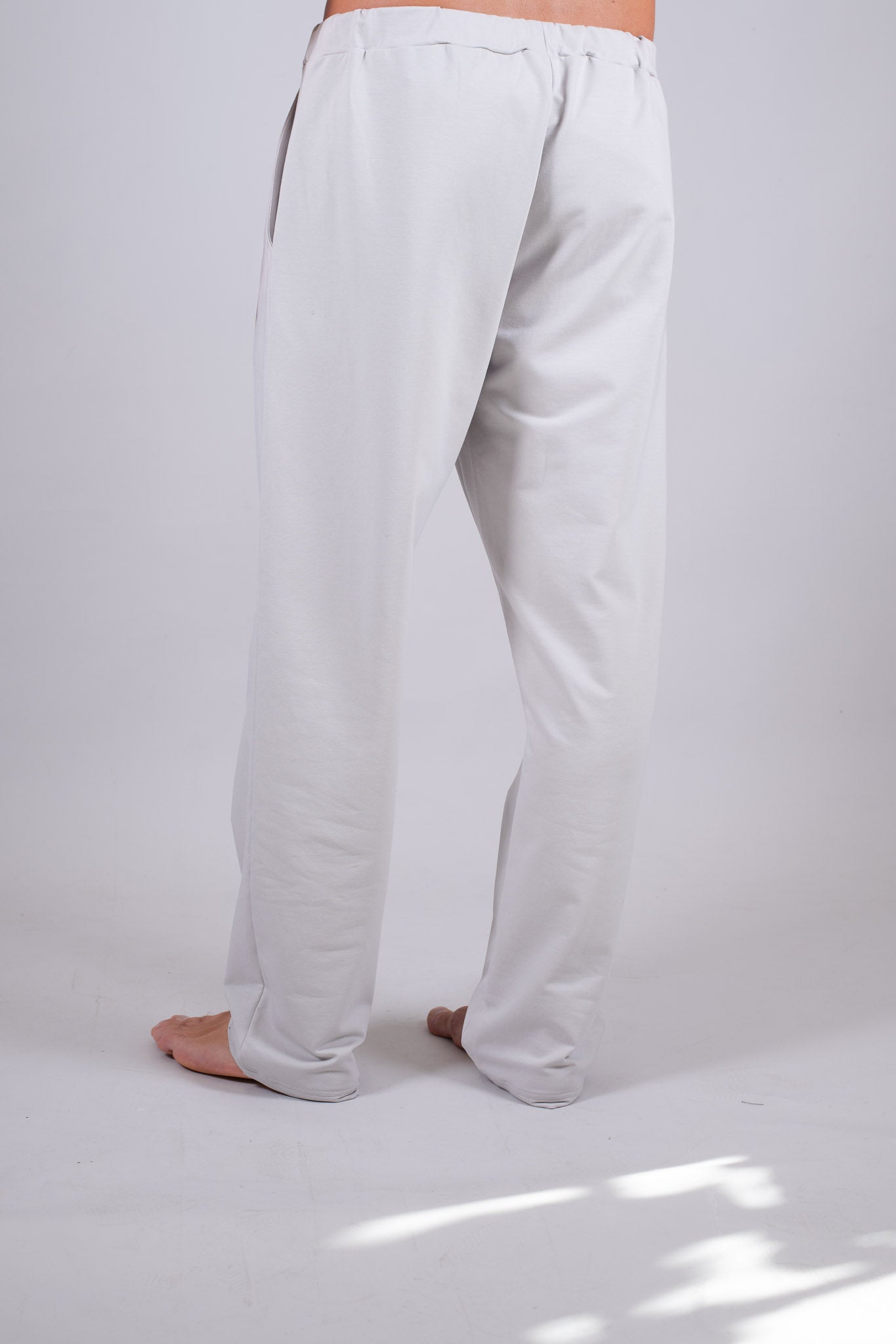 Men spodnie dresowe wide bawełna organiczna Pearl gray - Straight-leg