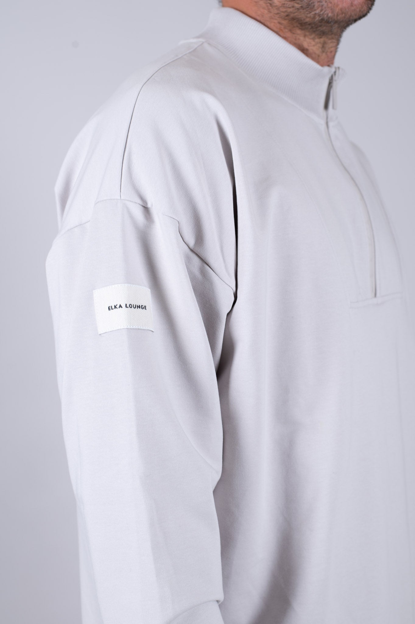 Pánská Mikina zip-up Pearl gray Loose fit - update