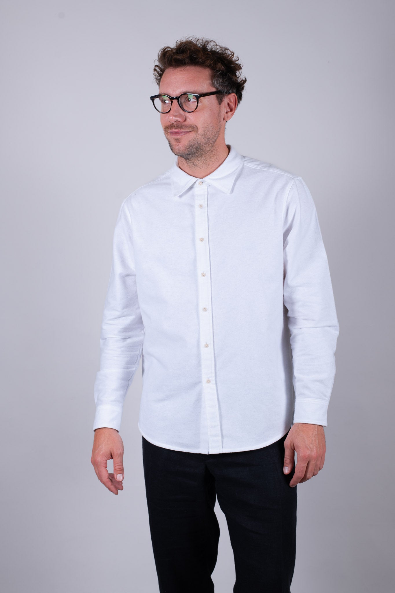 Pánska flanelová košeľa s golierom - regular fit