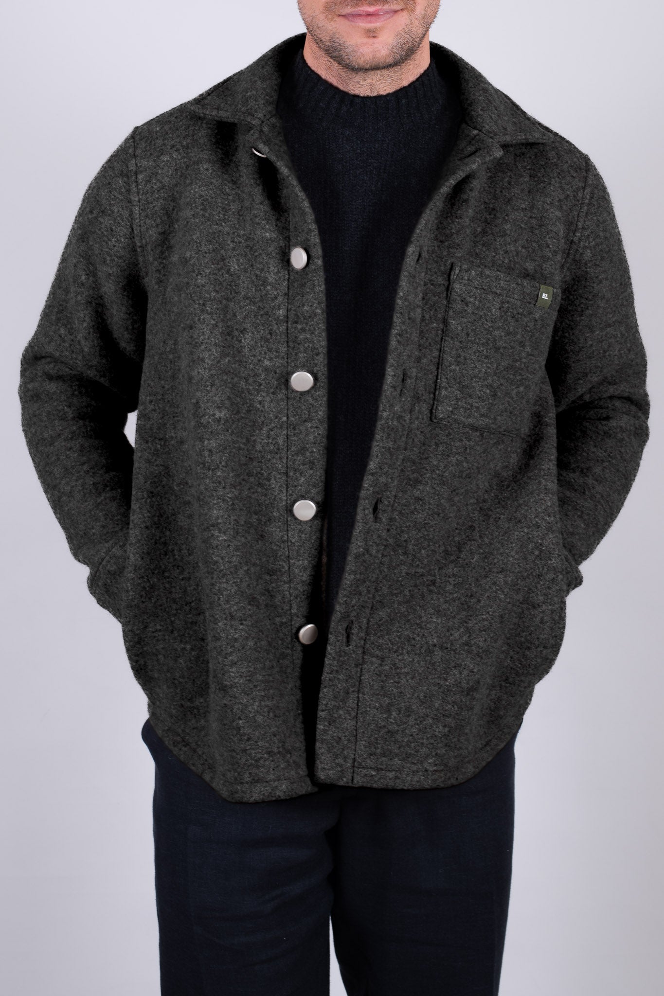 Men’s Wool Coat Regular Fit – Dark Gray