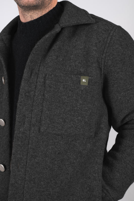 Pánsky vlnený kabát Regular Fit – Dark gray