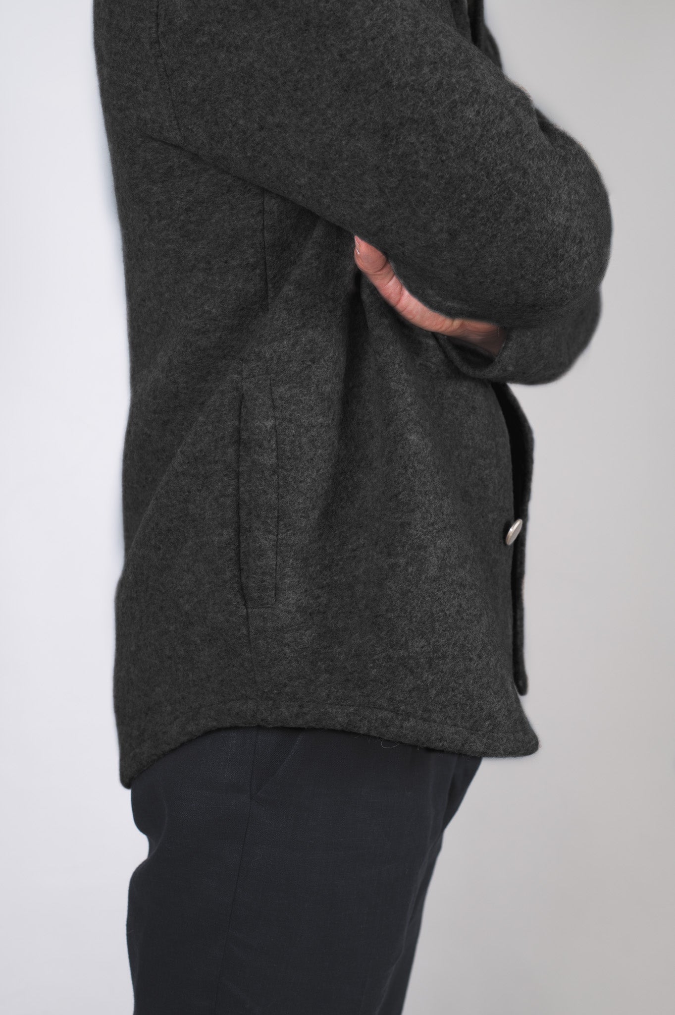 Pánský vlněný kabát Regular fit - Dark gray