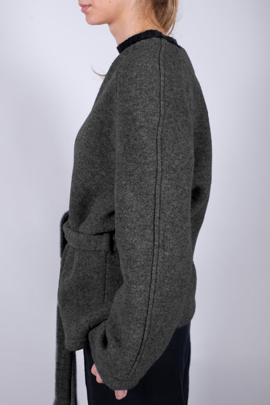 Women’s Wool Coat Loose fit – Dark Gray