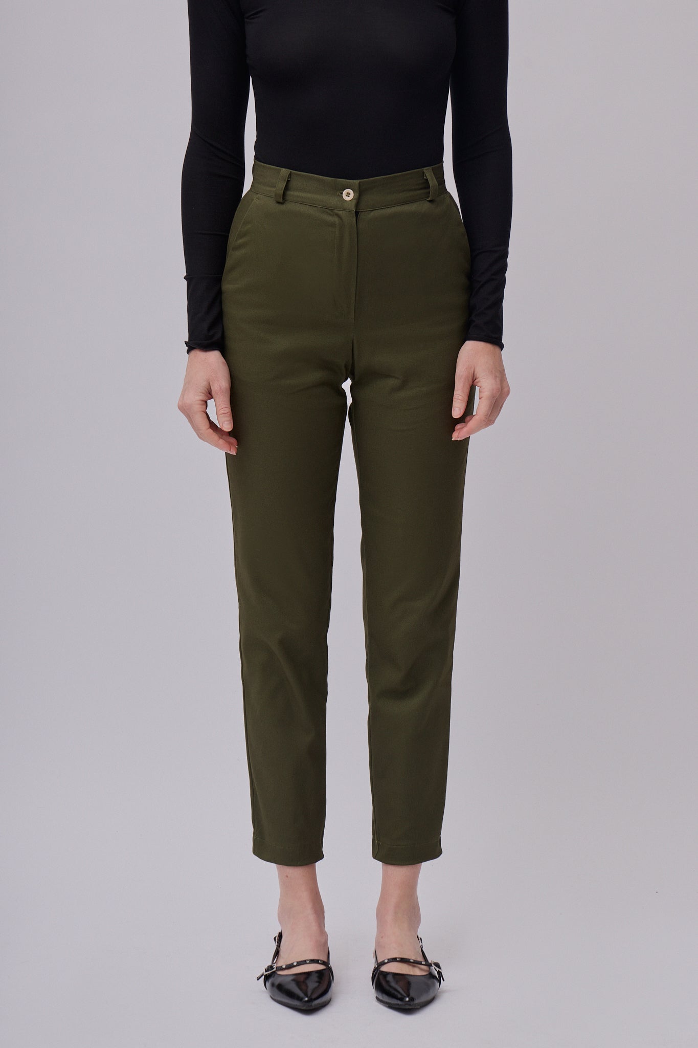 Women’s cotton chino trousers - regular fit