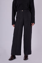 Women's wide-leg linen trousers - regular fit