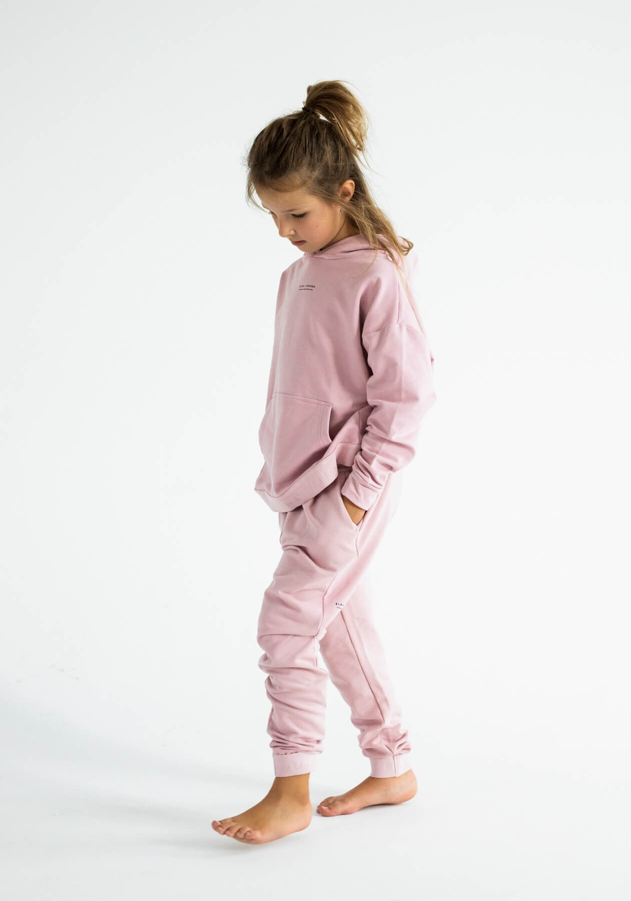 Kids sweatpants organic cotton Bailet slipper-Pink