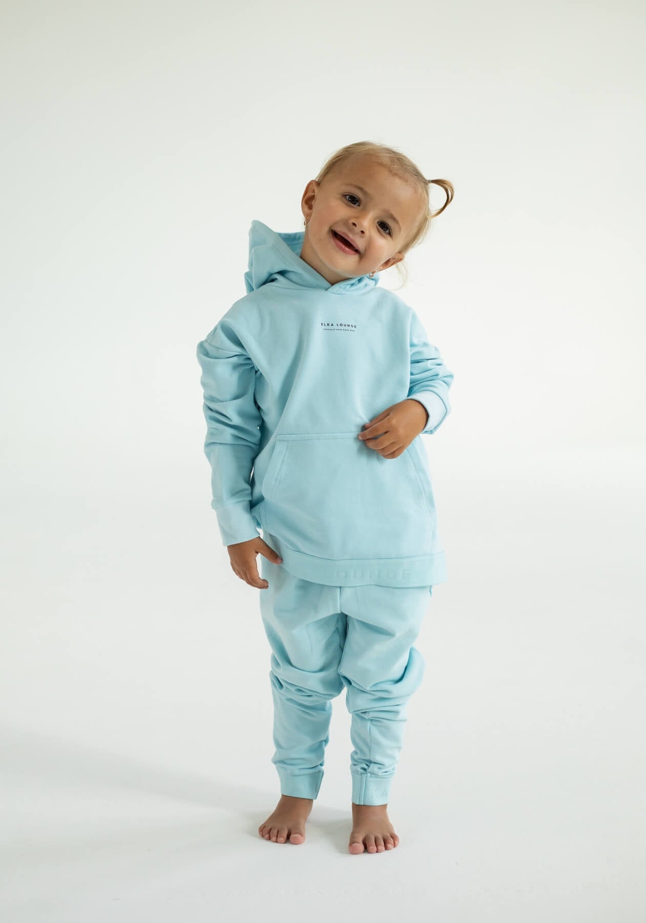 Kids spodnie dresowe bawełna organiczna Sky blue