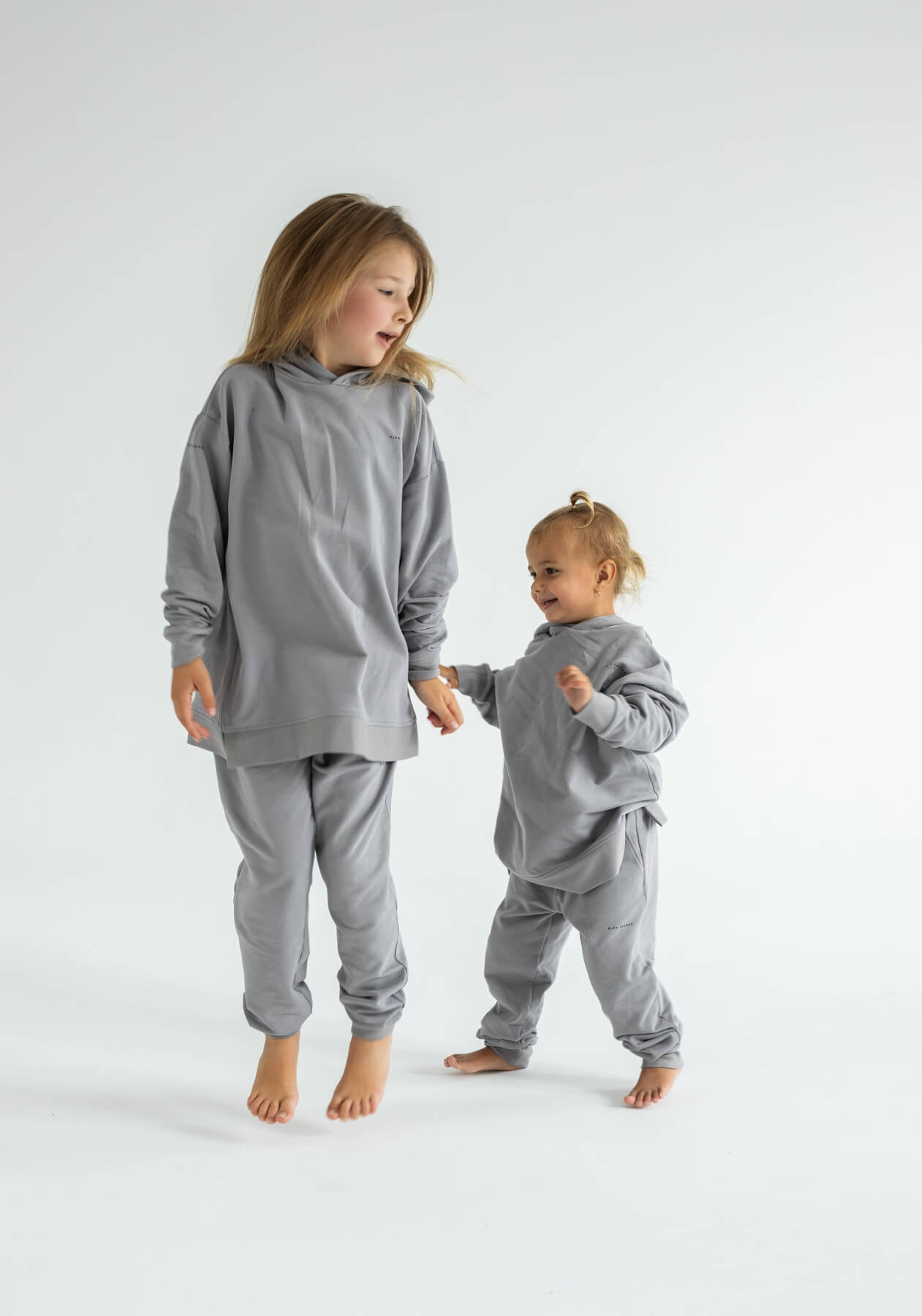 Detské Teplákové nohavice z biobavlny Light gray - Oversized