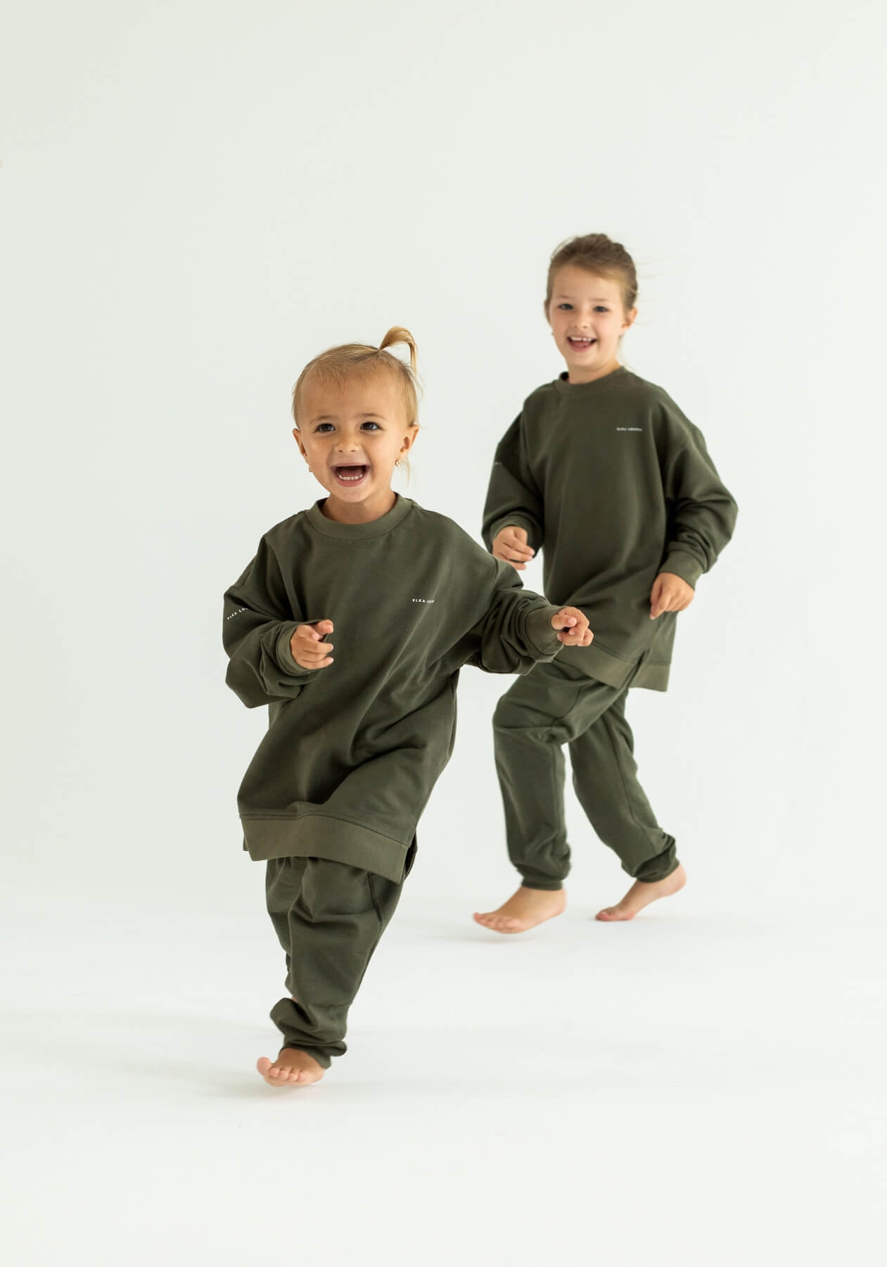 Children's bluza bawełna organiczna Moss green - Oversized