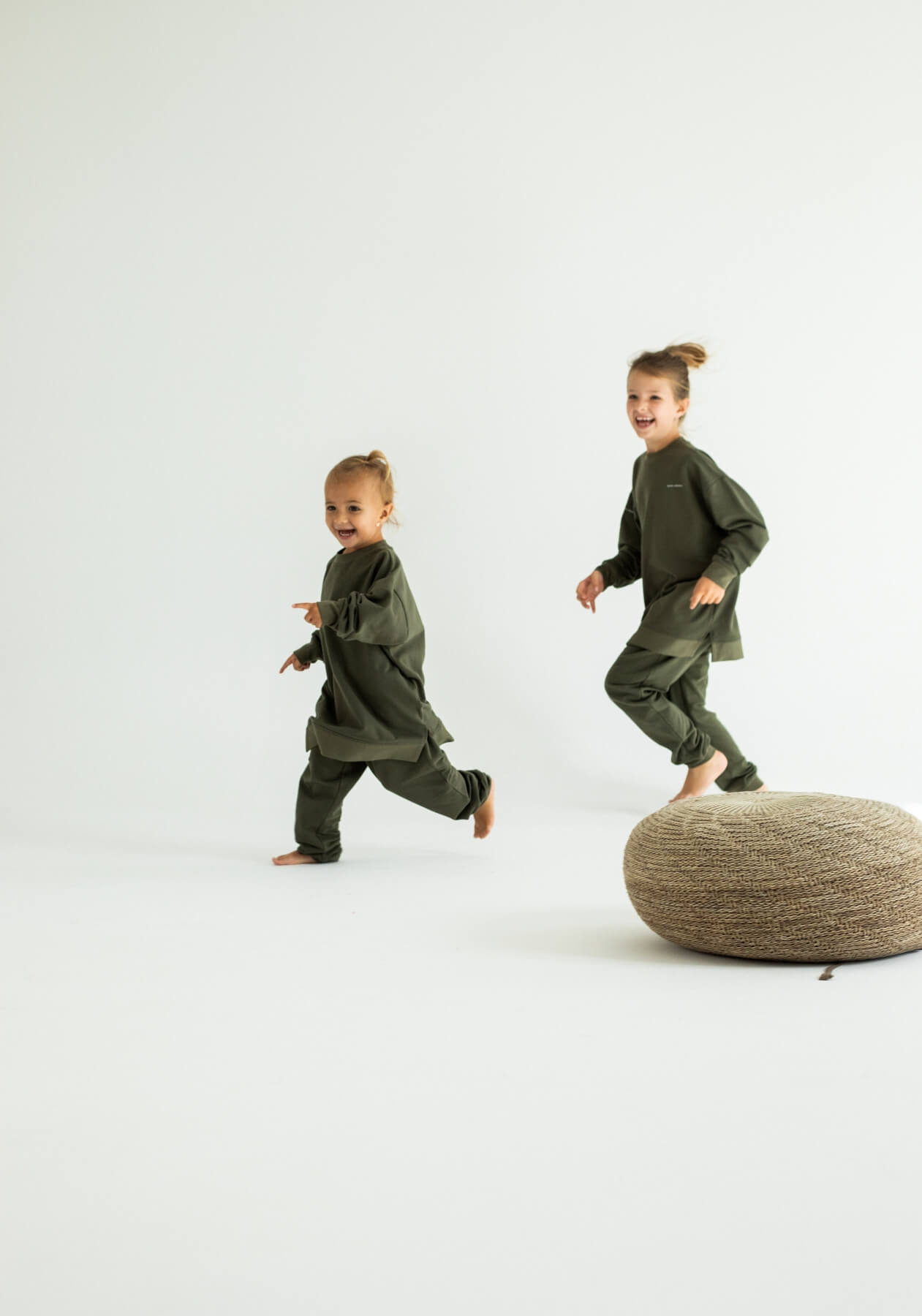 Children's bluza bawełna organiczna Moss green - Oversized