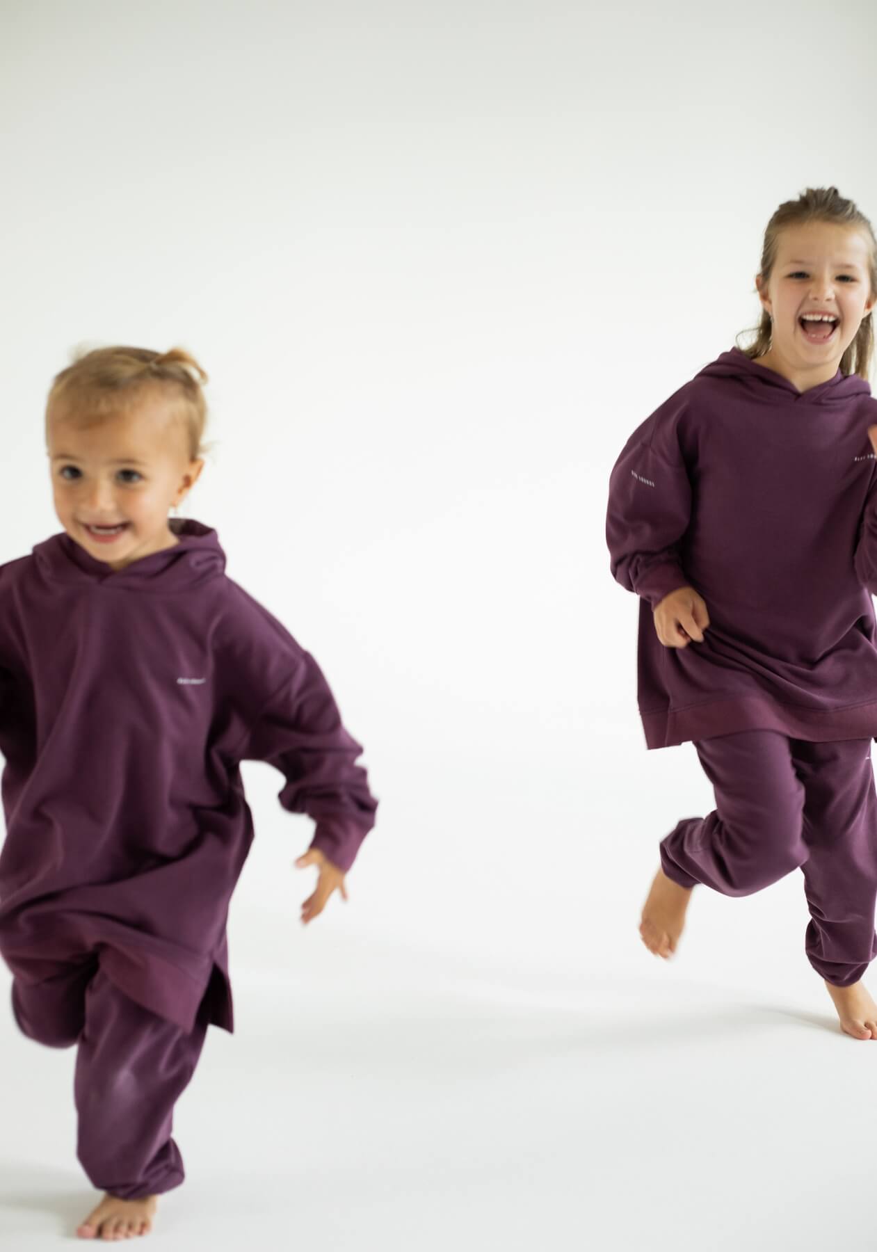 Dětská mikina s kapucí z biobavlny Purple - Oversized