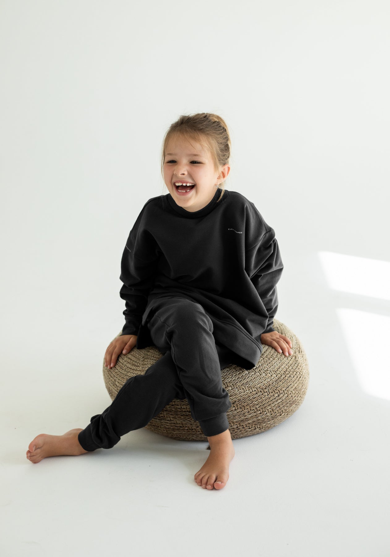 Children's hoodie organic cotton Black - Oversized