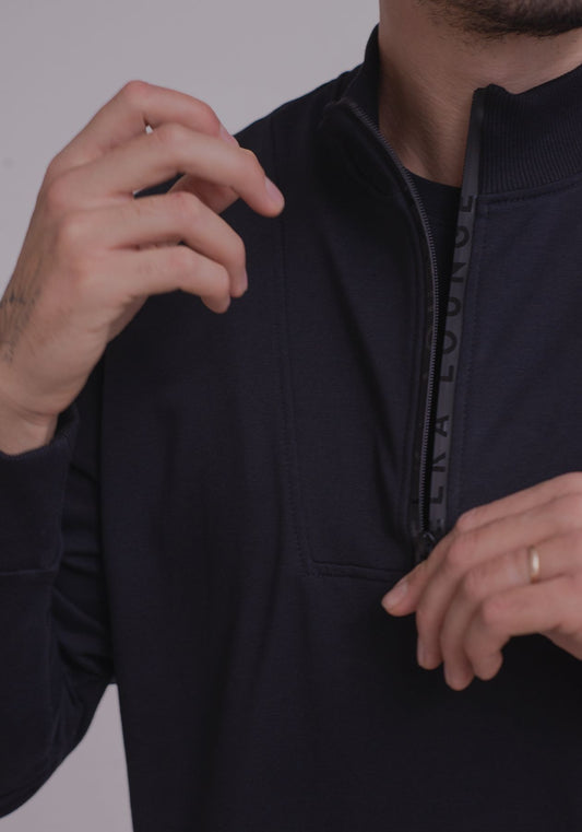 Men Sweatshirt zip-up organic cotton - Loose fit