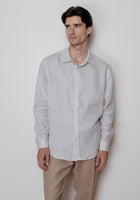 Men's linen shirt with collar - regular fit