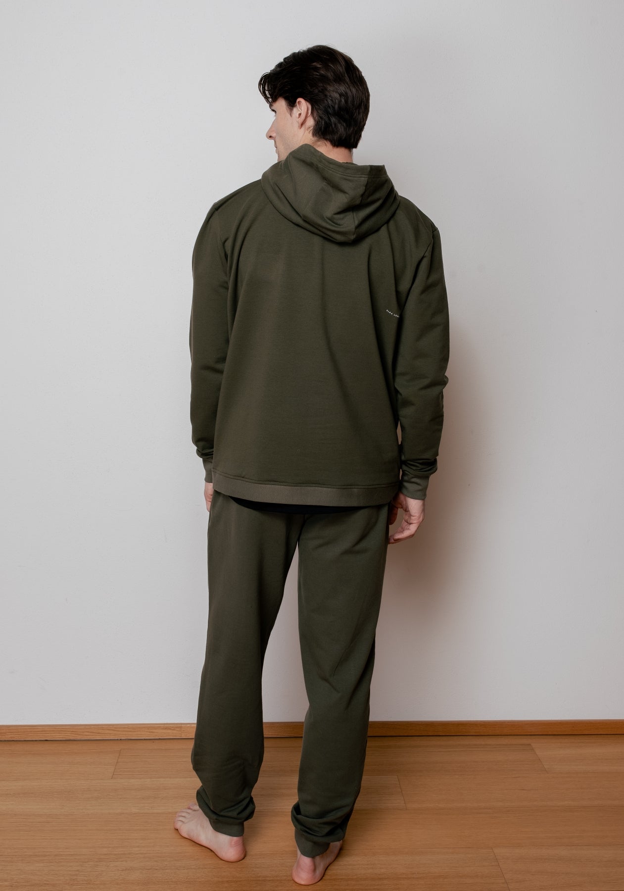 Pánská mikina s kapucí z biobavlny Moss green brushed - regular update