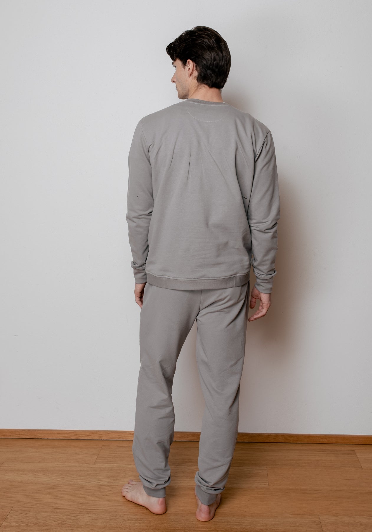 Pánská mikina bez kapuce z biobavlny Gray brushed - regular update