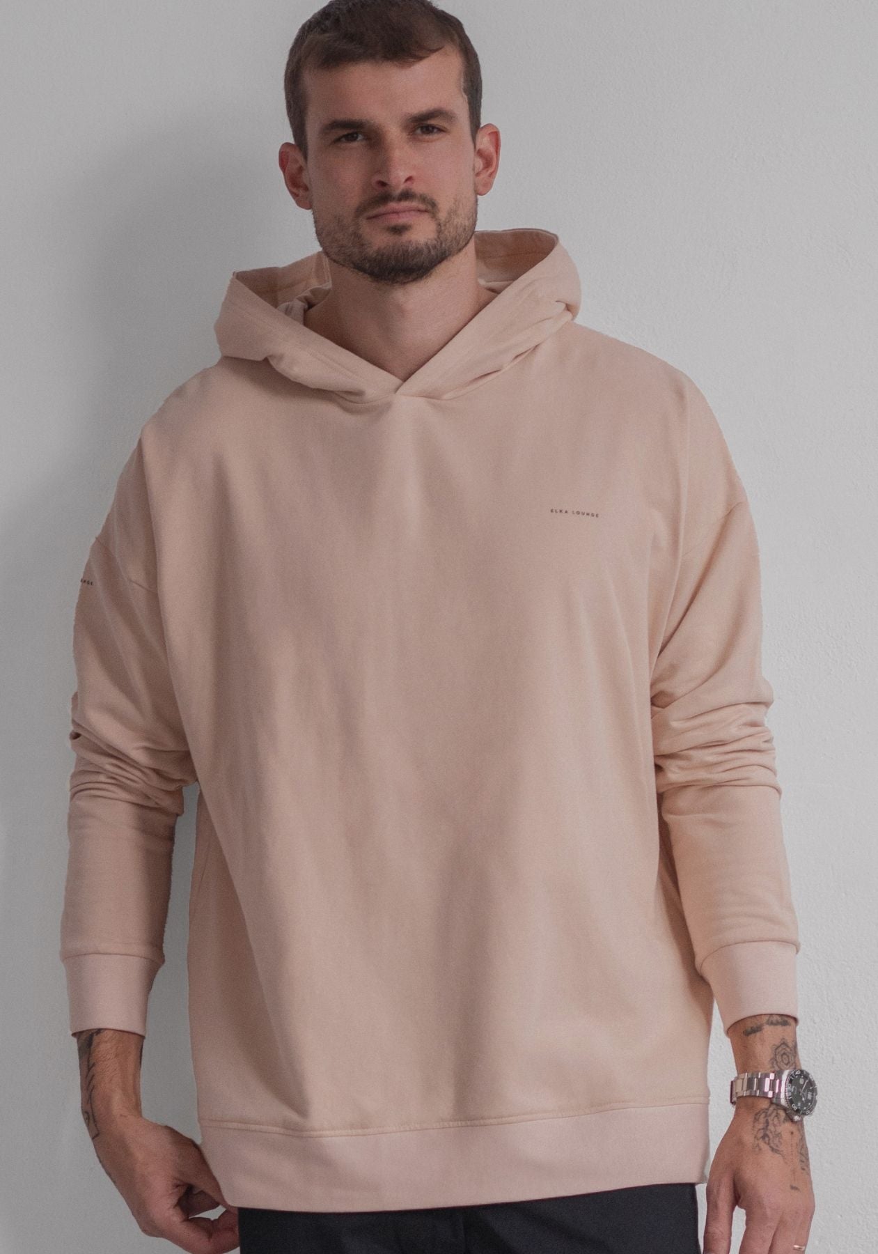 Men sweatshirt organic cotton Beige - Oversized