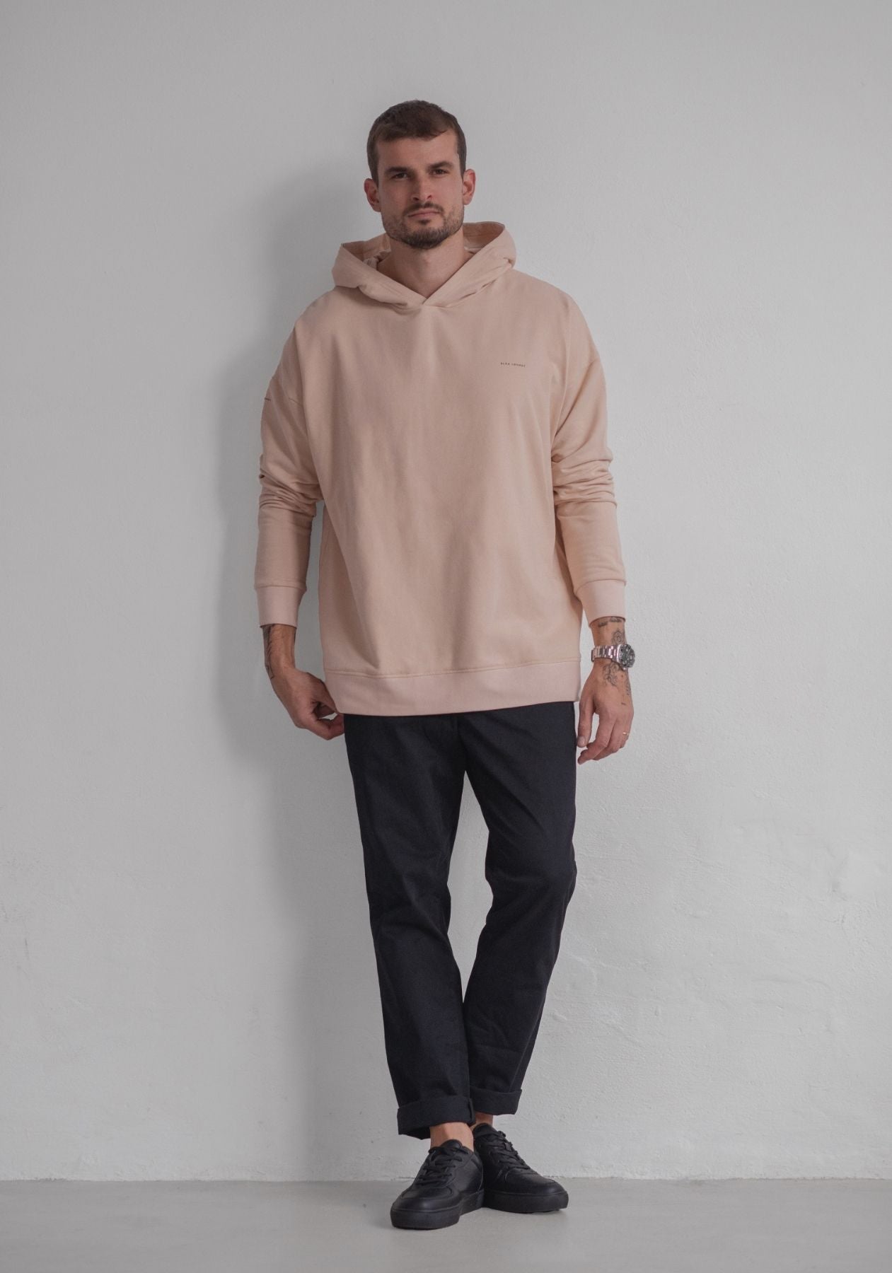 Men sweatshirt organic cotton Beige - Oversized