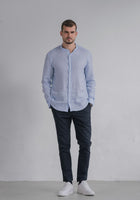 Men linen shirt without collar - regular fit