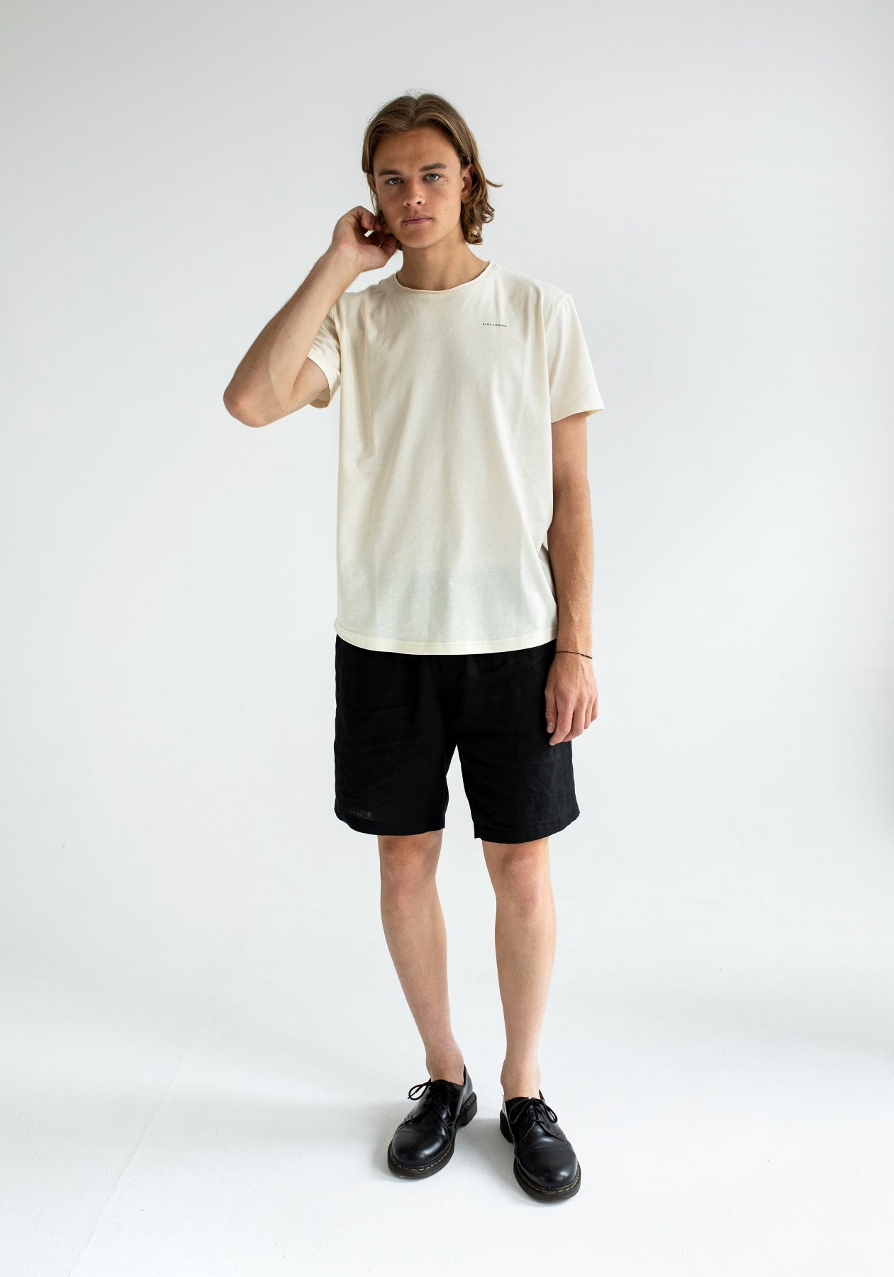 Men linen shorts Black