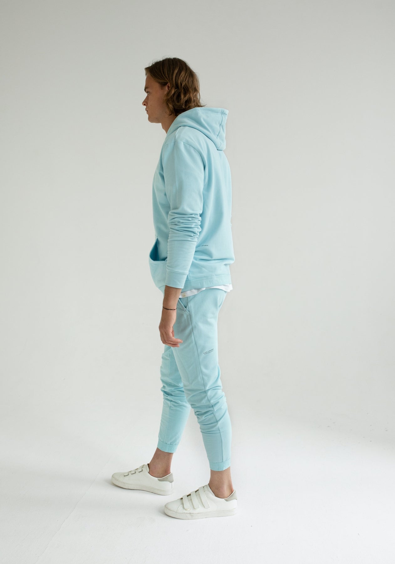 Men sweatpants organic cotton Sky blue lounge - regular