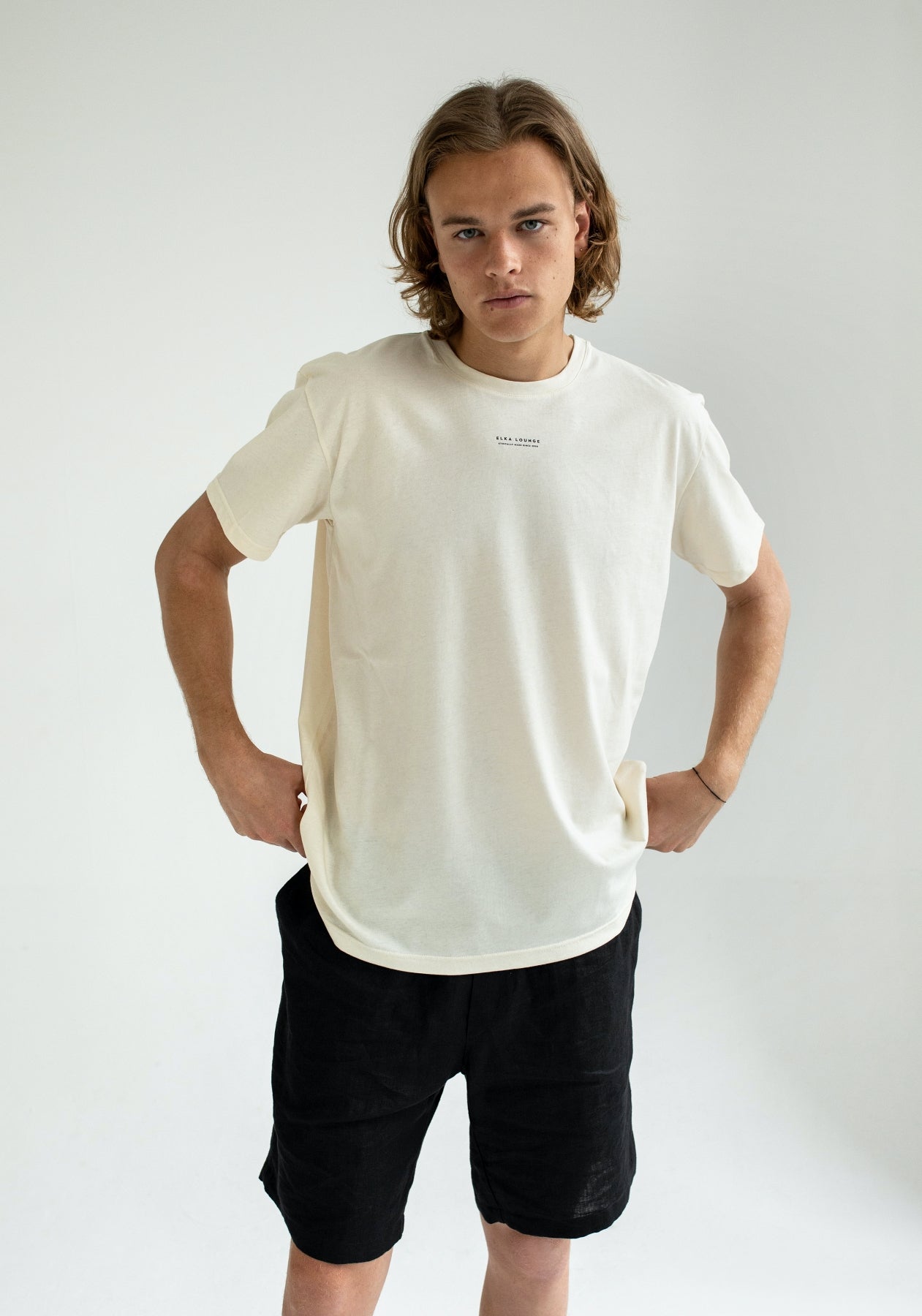 Men T-shirt Offwhite-natural regular