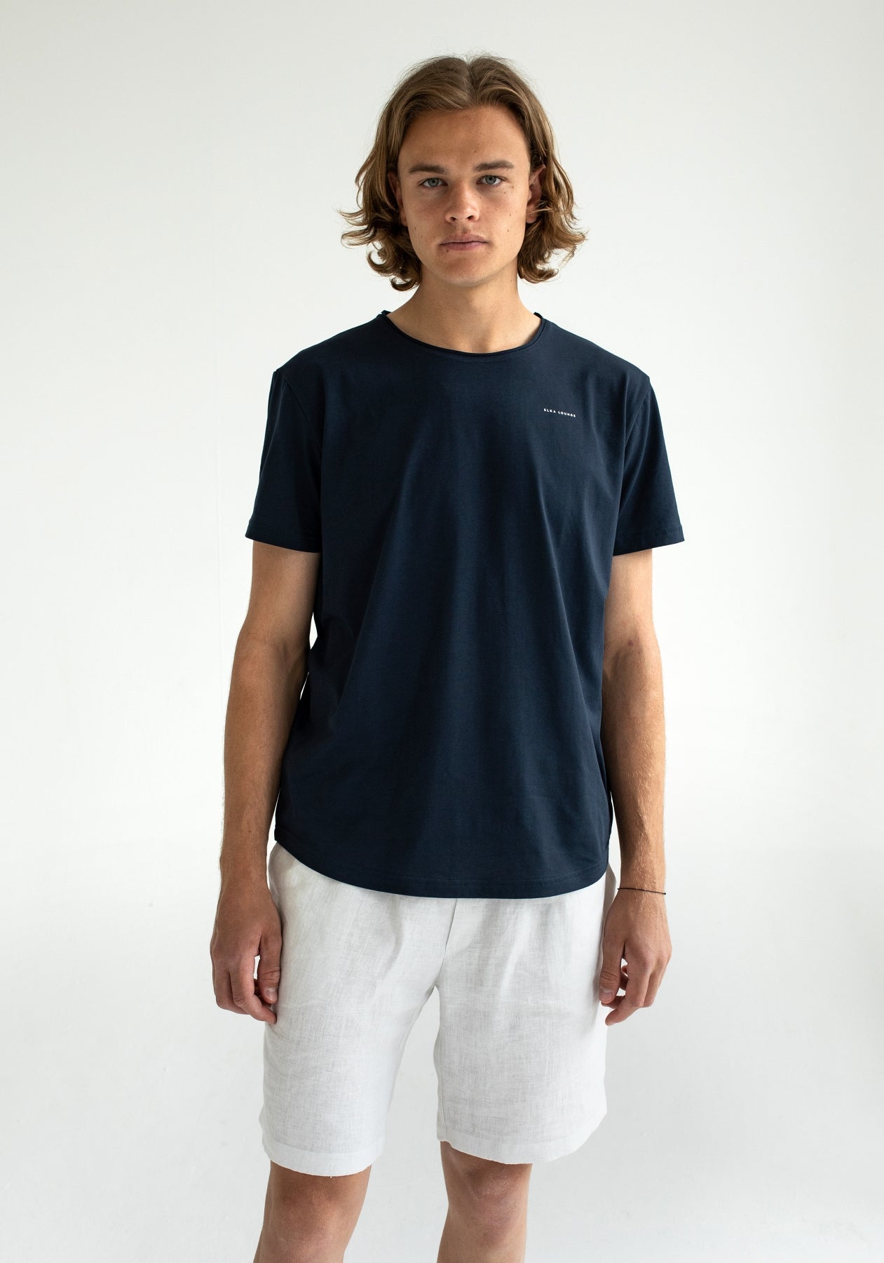 Men t-shirt organic cotton Deep blue - slim fit