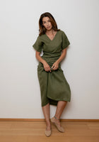 Women's linen wrap top - regular 