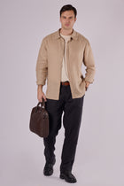 Men's linen shirt with collar - regular fit