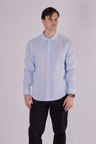Men's linen shirt with collar - regular fit