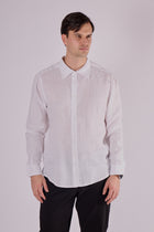 Men's linen shirt with collar - regular fit
