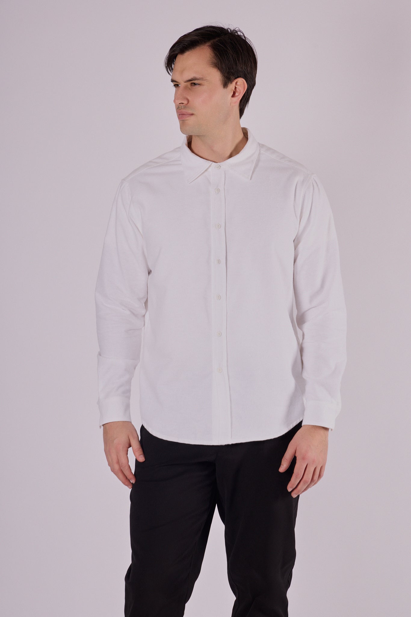 Men's flannel shirt with collar - regular fit