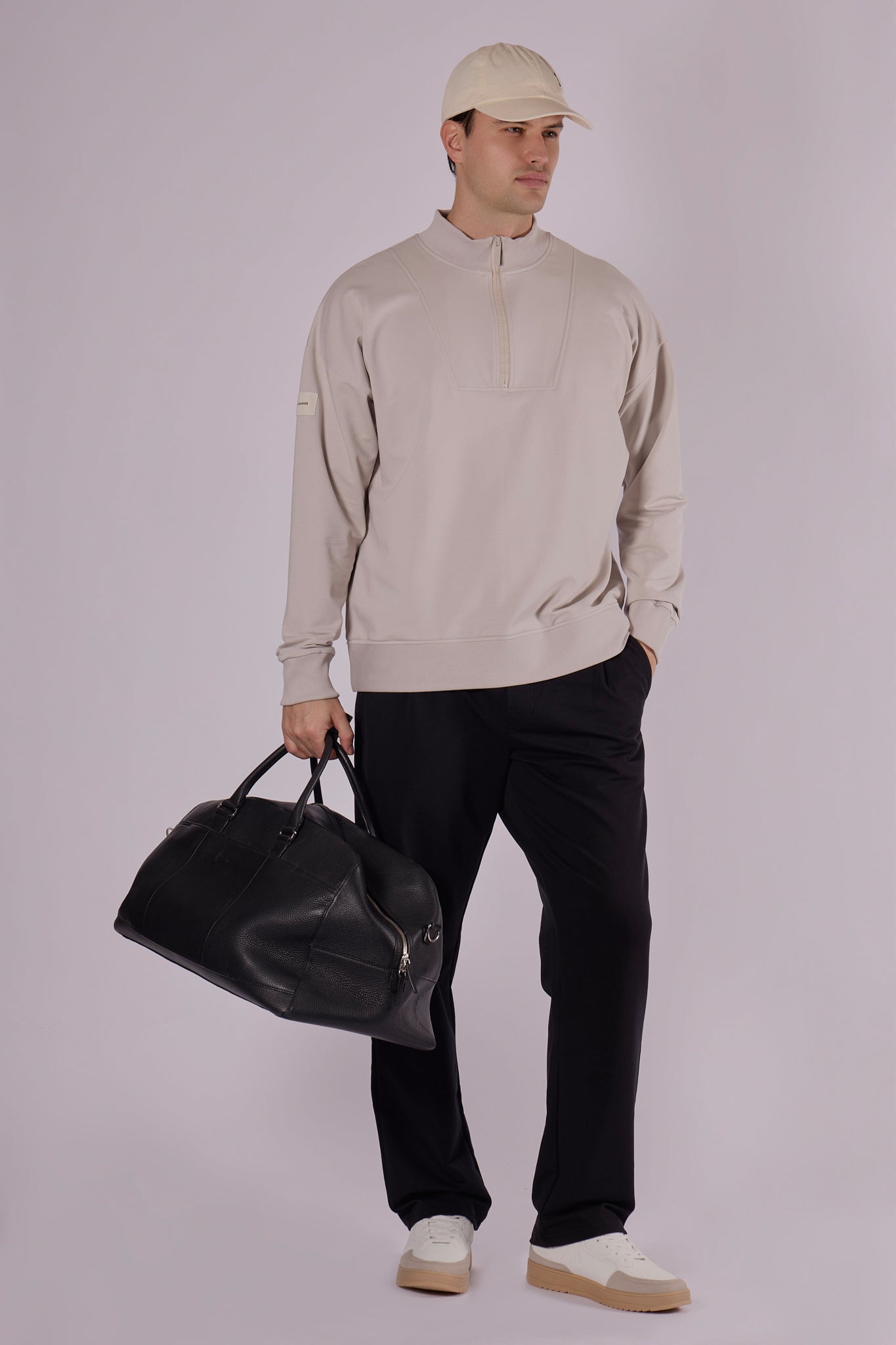 Men Sweatshirt zip-up organic cotton - Loose fit