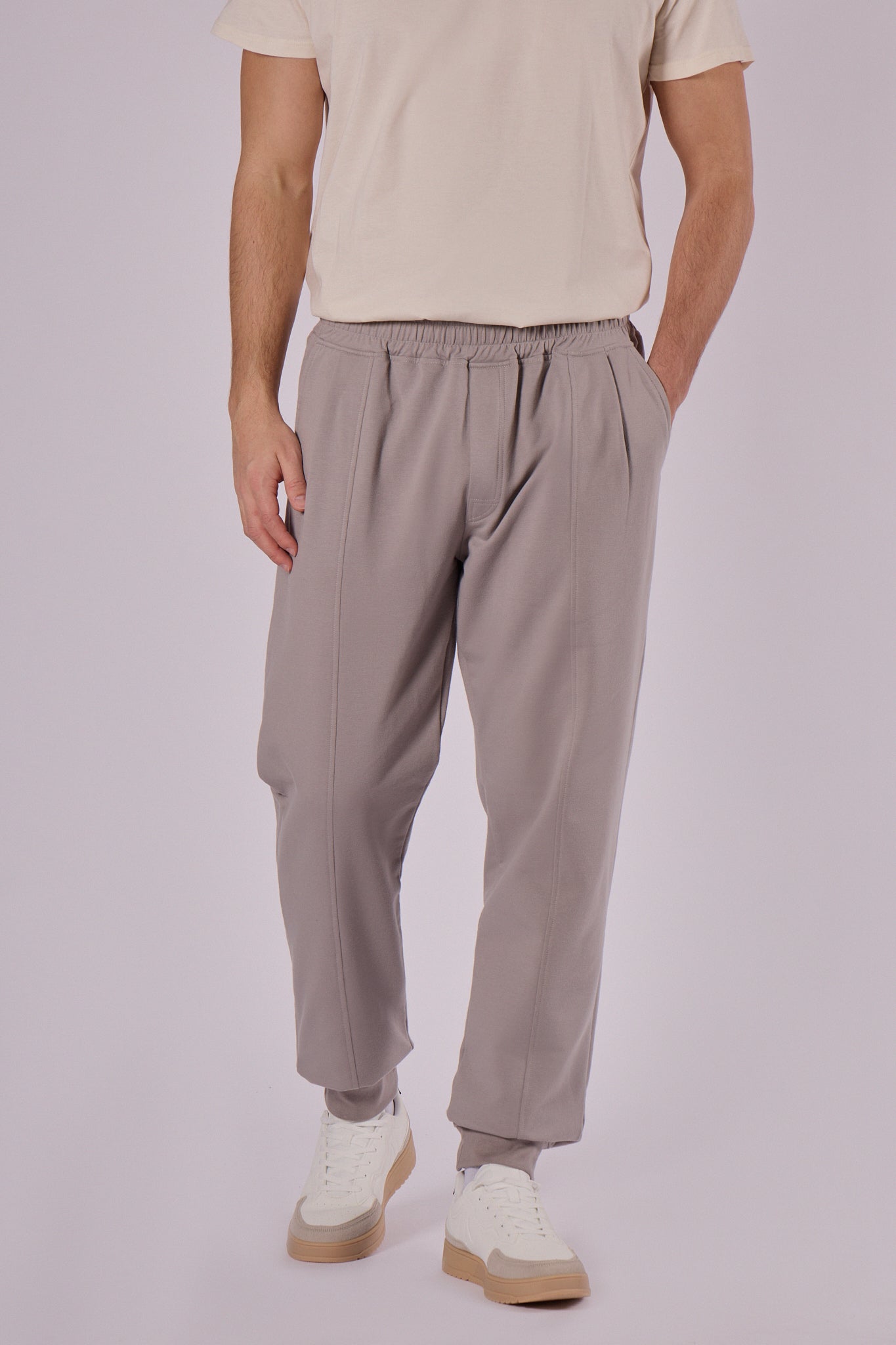 Men sweatpants organic cotton brushed - loose fit