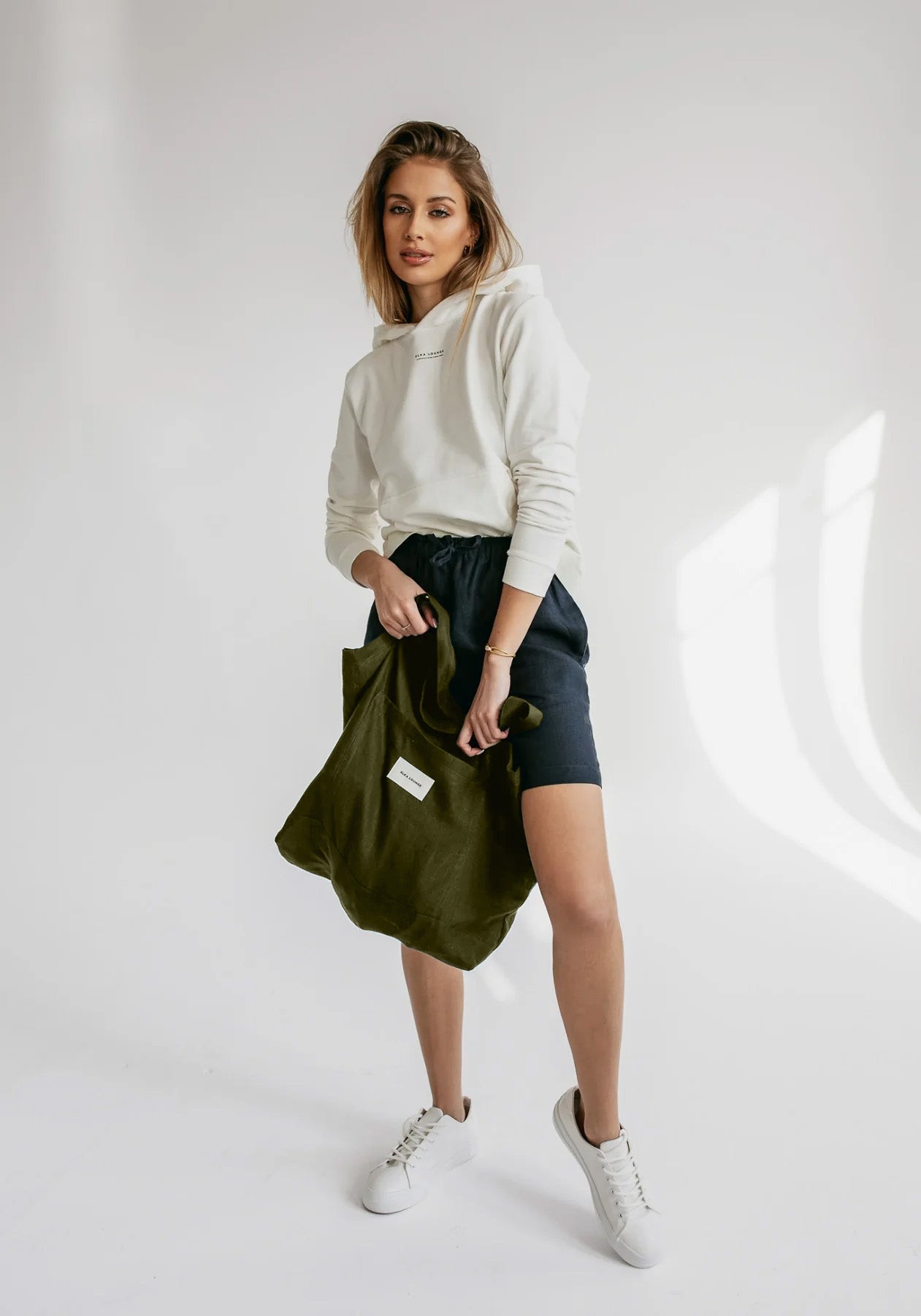 Linen bag Moss green