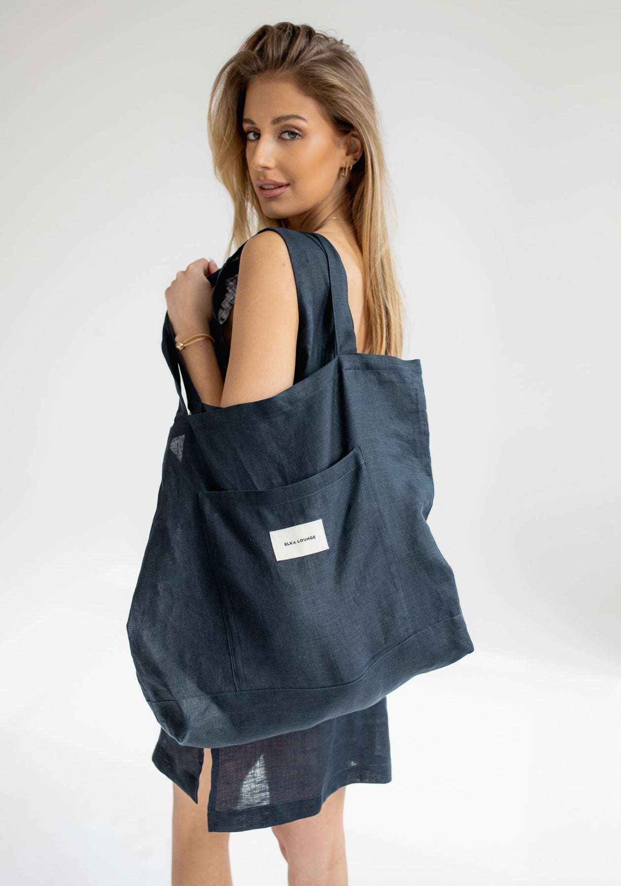 Linen bag Deep blue