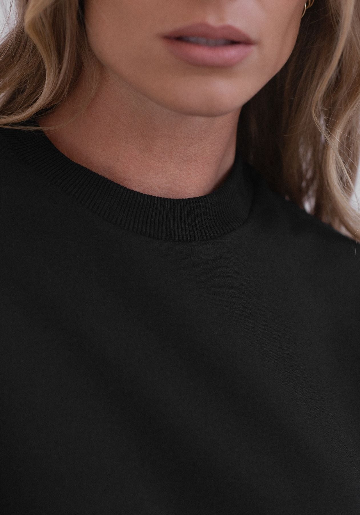 Women Sweatshirt organic cotton side slits - Loose fit