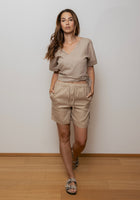 Women's linen wrap top - regular 