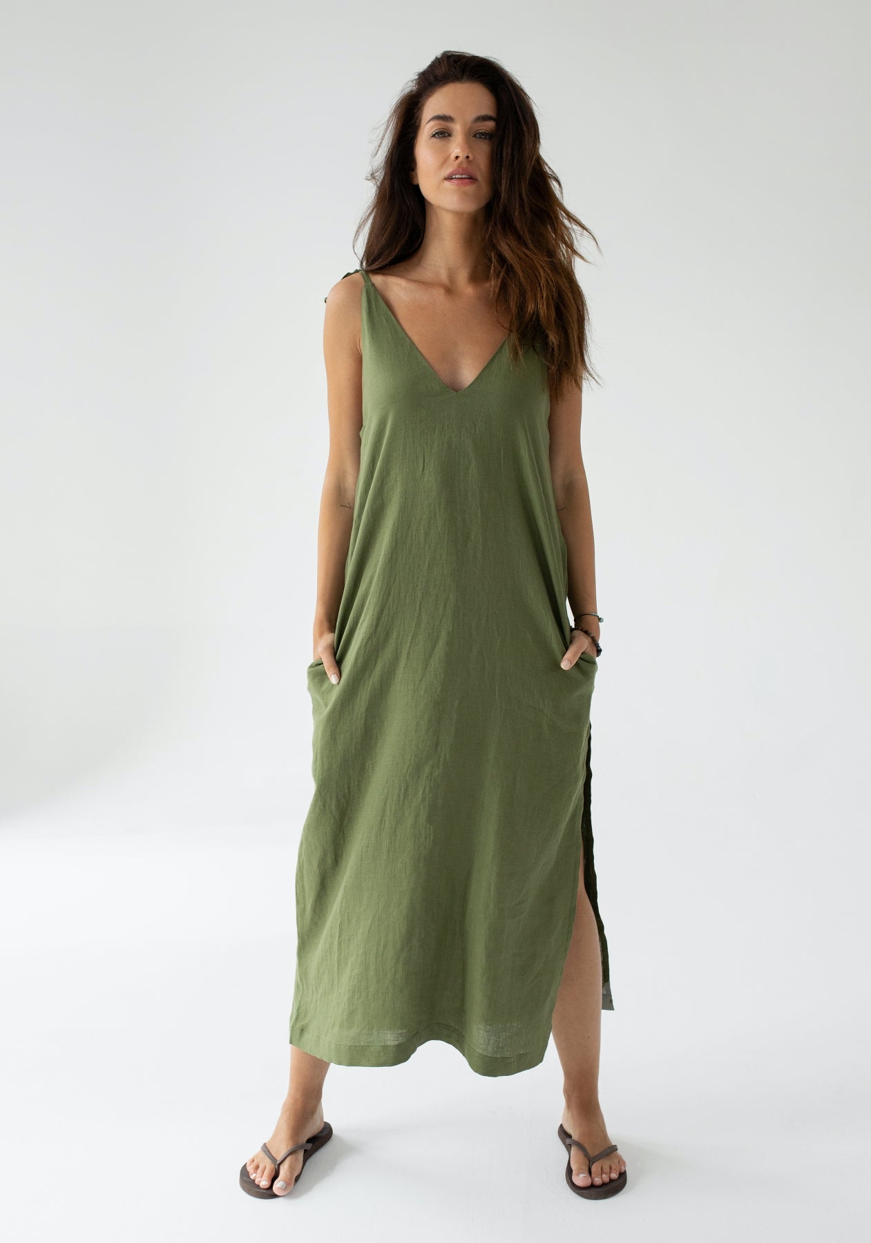 Loose linen dress best sale