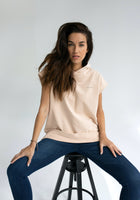 Women Sleeveless sweatshirt / vest organic cotton brushed - Oversized